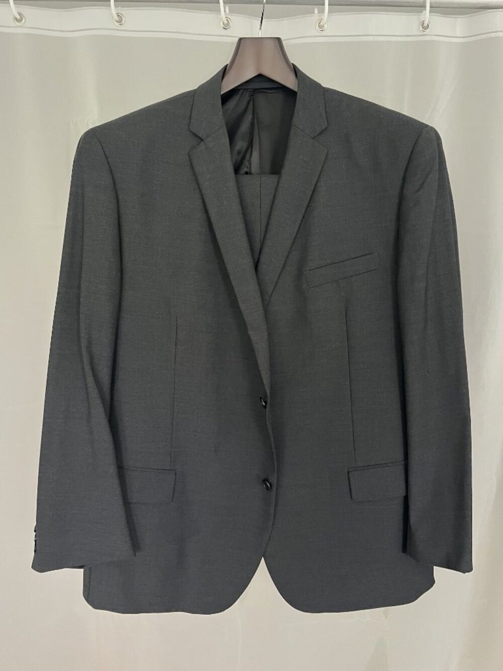 ABITO Charcoal Wool Suit Set Mens 100% Wool Blazer & Pants Classic